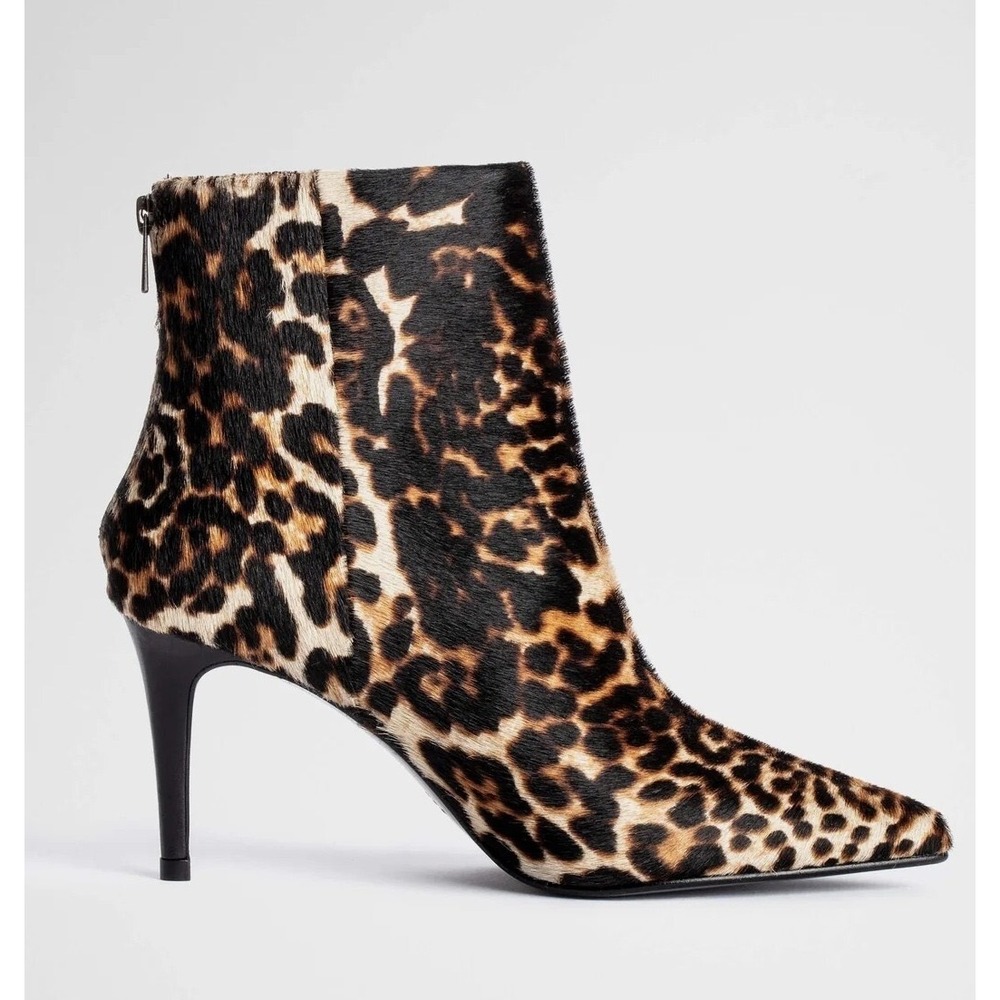 Zadig Voltaire Paris Molly Suede‎ Zip Leopard Print Ankle Boots Size 7.5